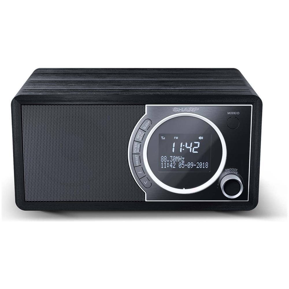 DR-450 (BK) - Radio digitale portatile con DAB / DAB+ / FM, Bluetooth 4.2, funzione sveglia / sonno e snooze, effetto legno, colore: Nero - Foto 2