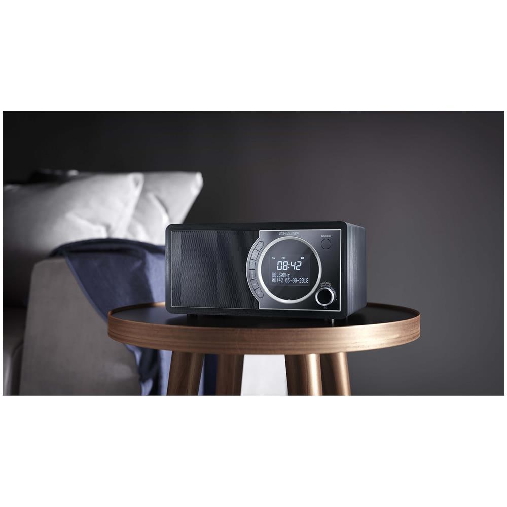 DR-450 (BK) - Radio digitale portatile con DAB / DAB+ / FM, Bluetooth 4.2, funzione sveglia / sonno e snooze, effetto legno, colore: Nero - Foto 5