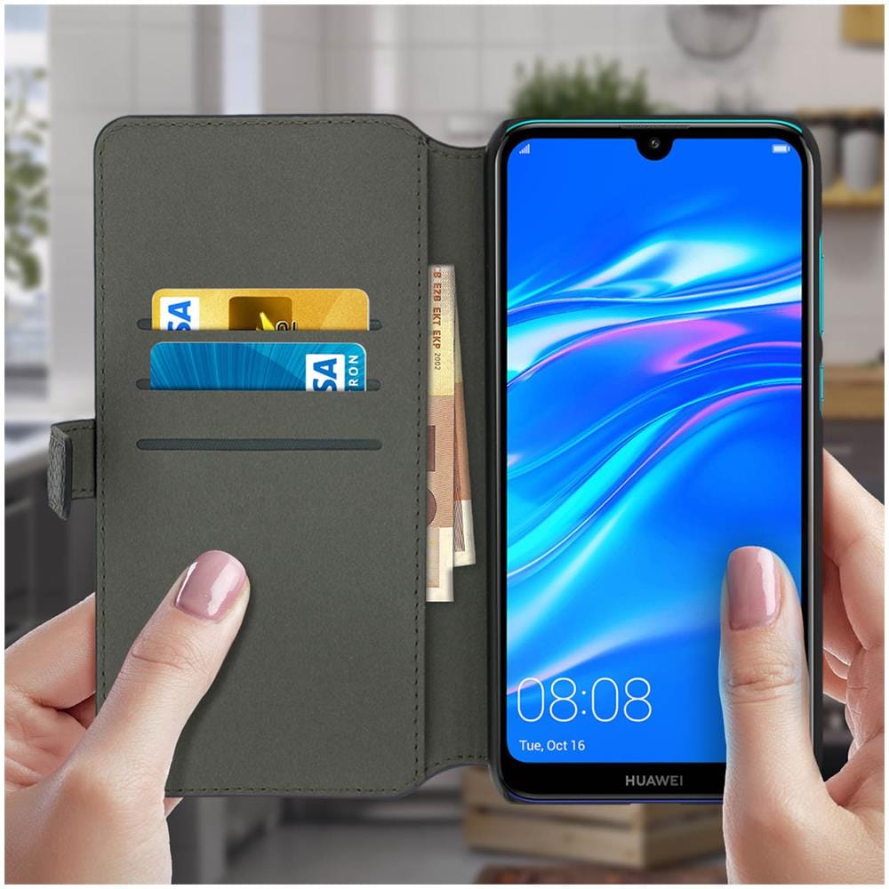 Custodia Huawei Y7 2019 Portafoglio Similpelle Granulata Nero - Foto 5