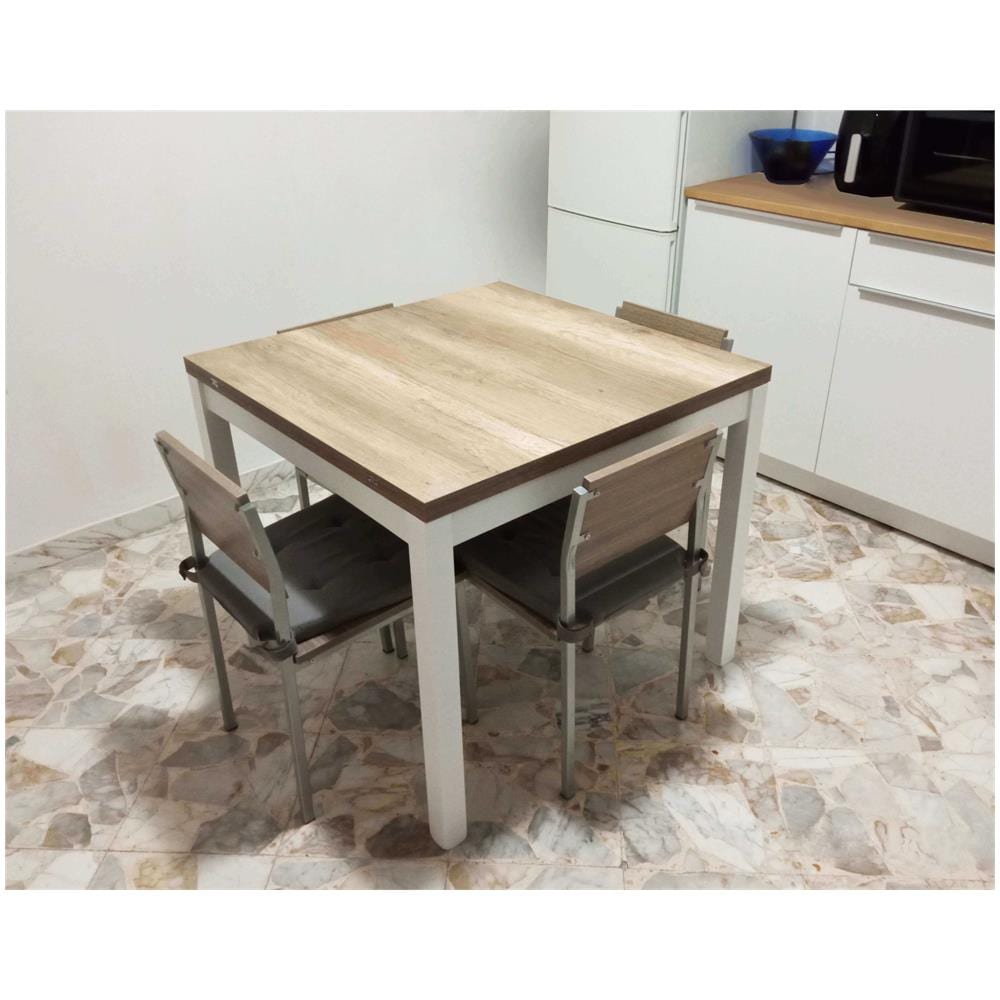Bentley - Tavolo Da Pranzo Quadrato Moderno Allungabile A Libro In Legno - Foto 4
