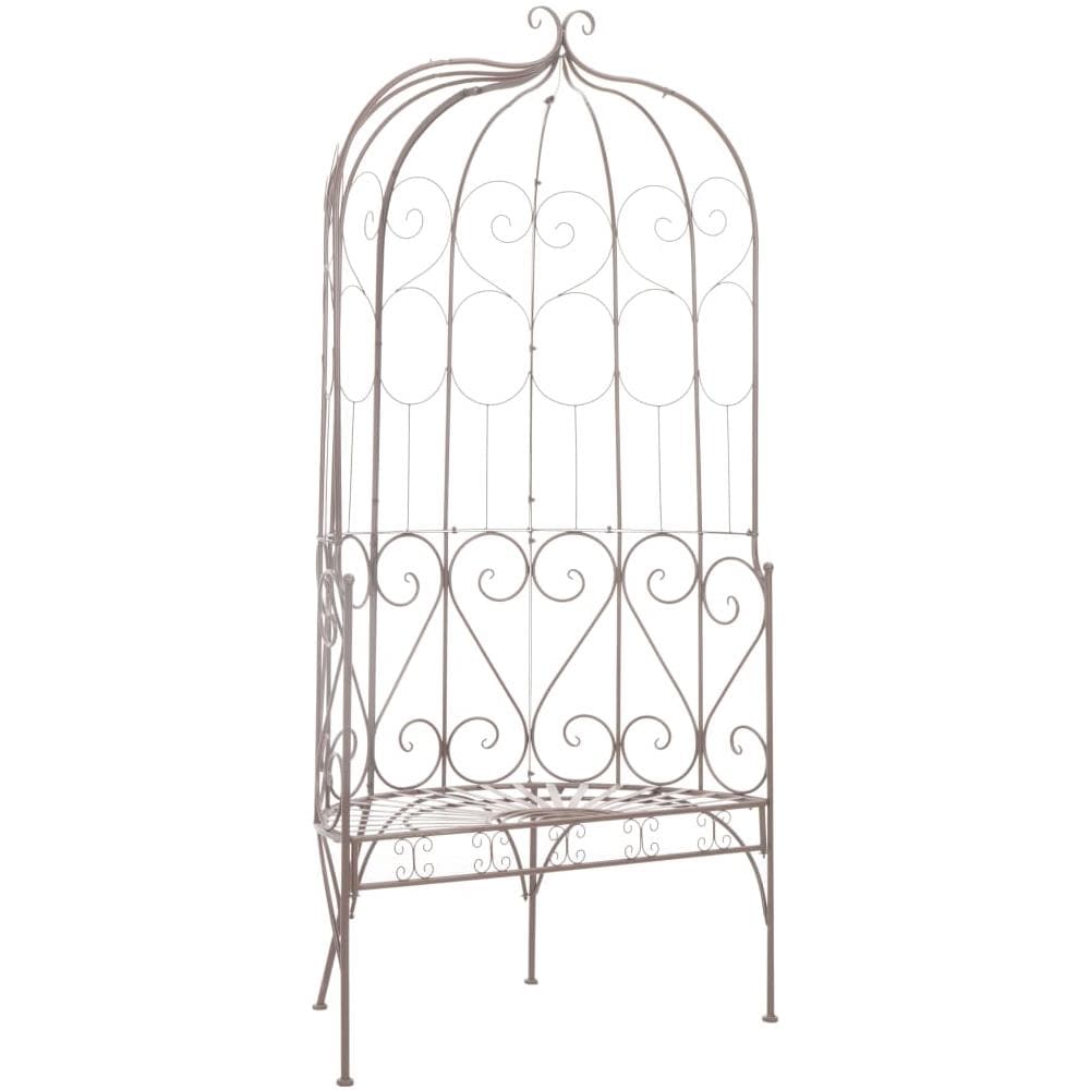 Panchina da Giardino 95 cm in Ferro Marrone Anticato - Foto 1