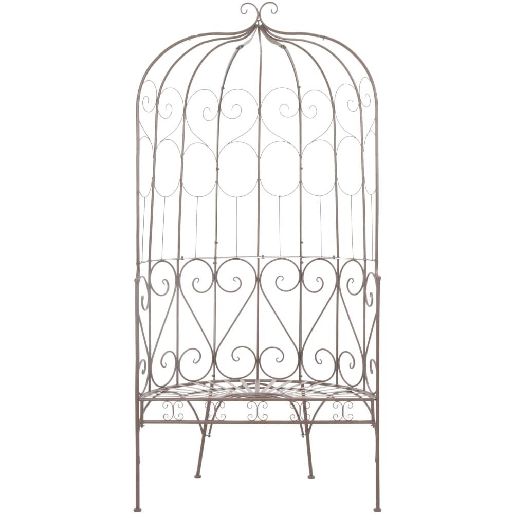 Panchina da Giardino 95 cm in Ferro Marrone Anticato - Foto 2