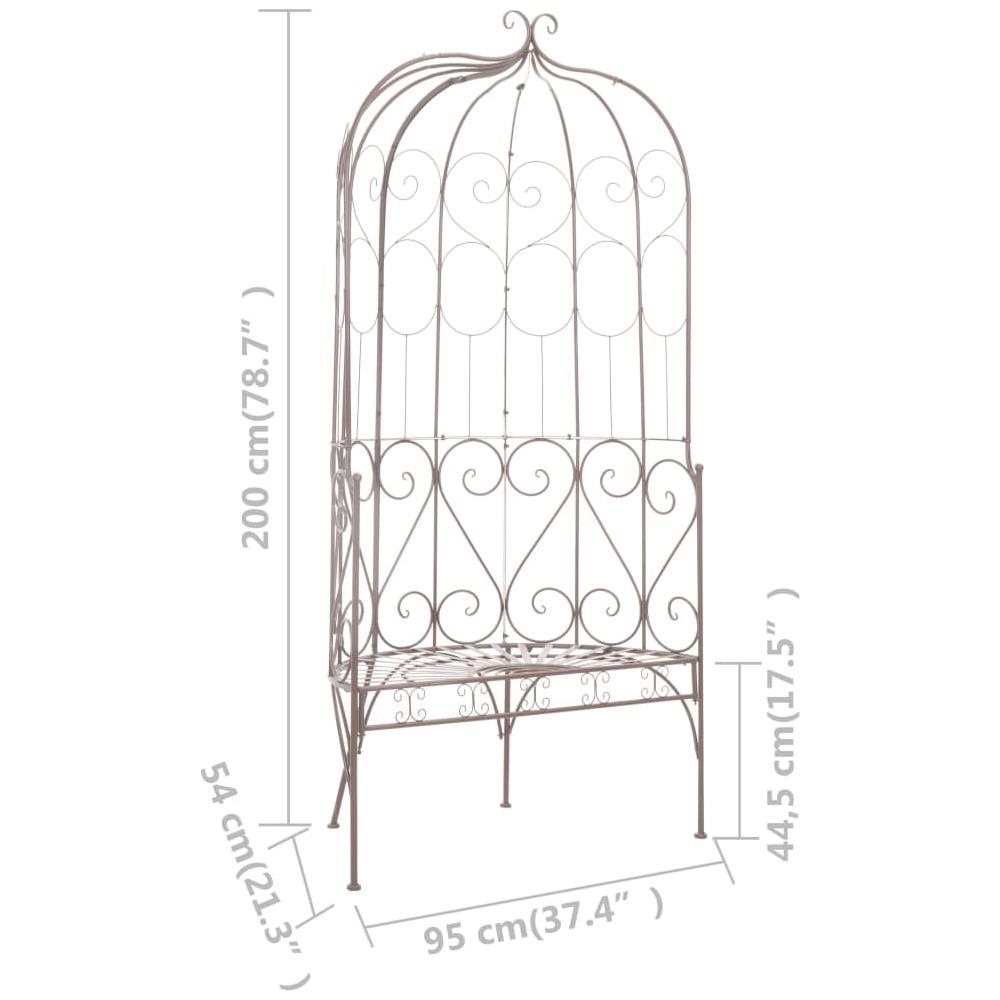Panchina da Giardino 95 cm in Ferro Marrone Anticato - Foto 12