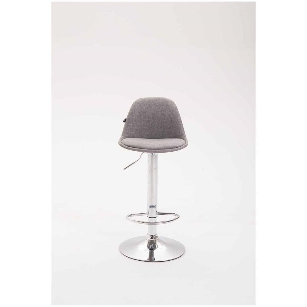 Sgabello Design Kiel in Polipropilene e Tessuto - Sgabello da Cucina Girevole e con Regolabile - Sgabello Bar Imbottito con Poggiapiedi Grigio Cromato - Foto 2