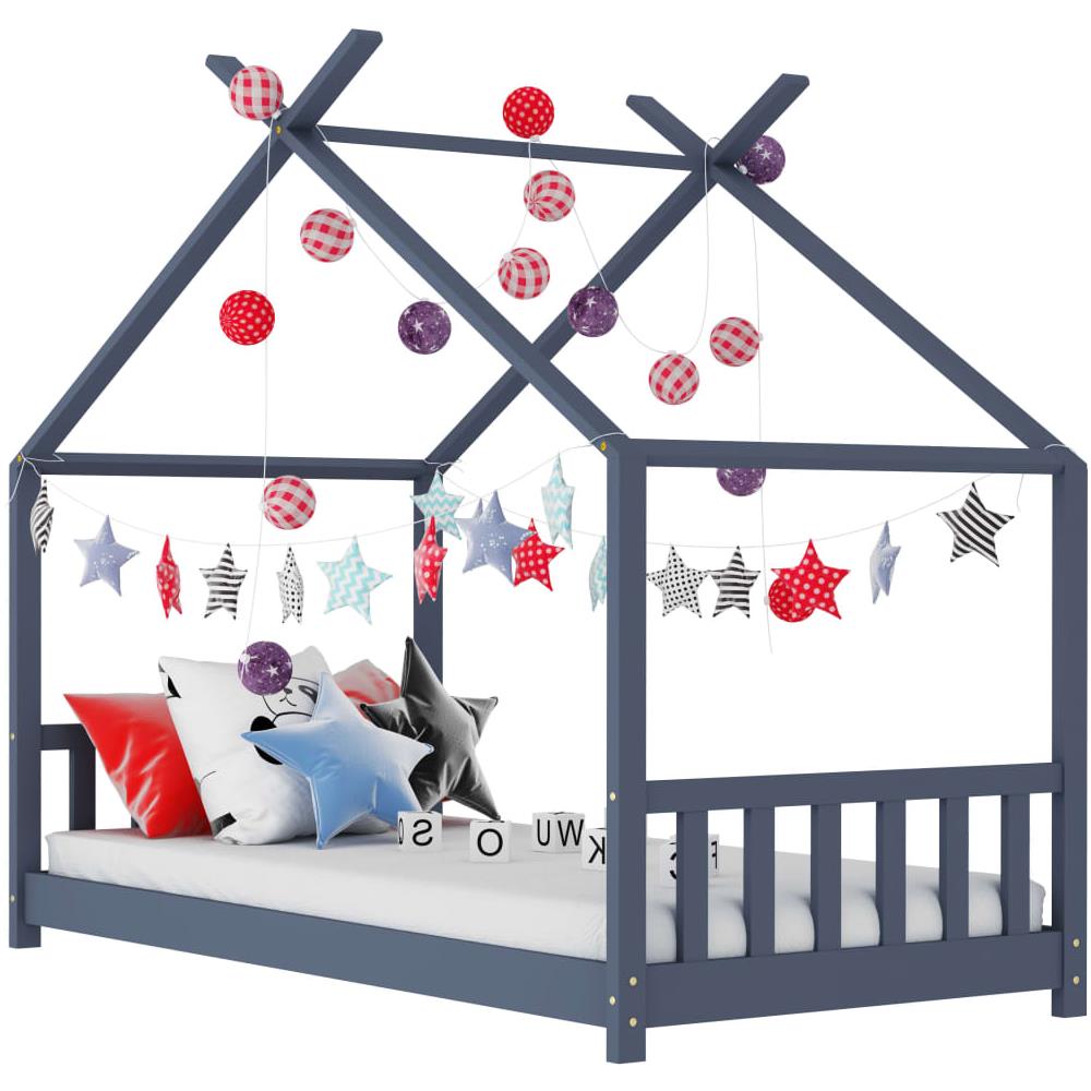 Giroletto Per Bambini Grigio In Massello Di Pino 70x140 Cm - Foto 1