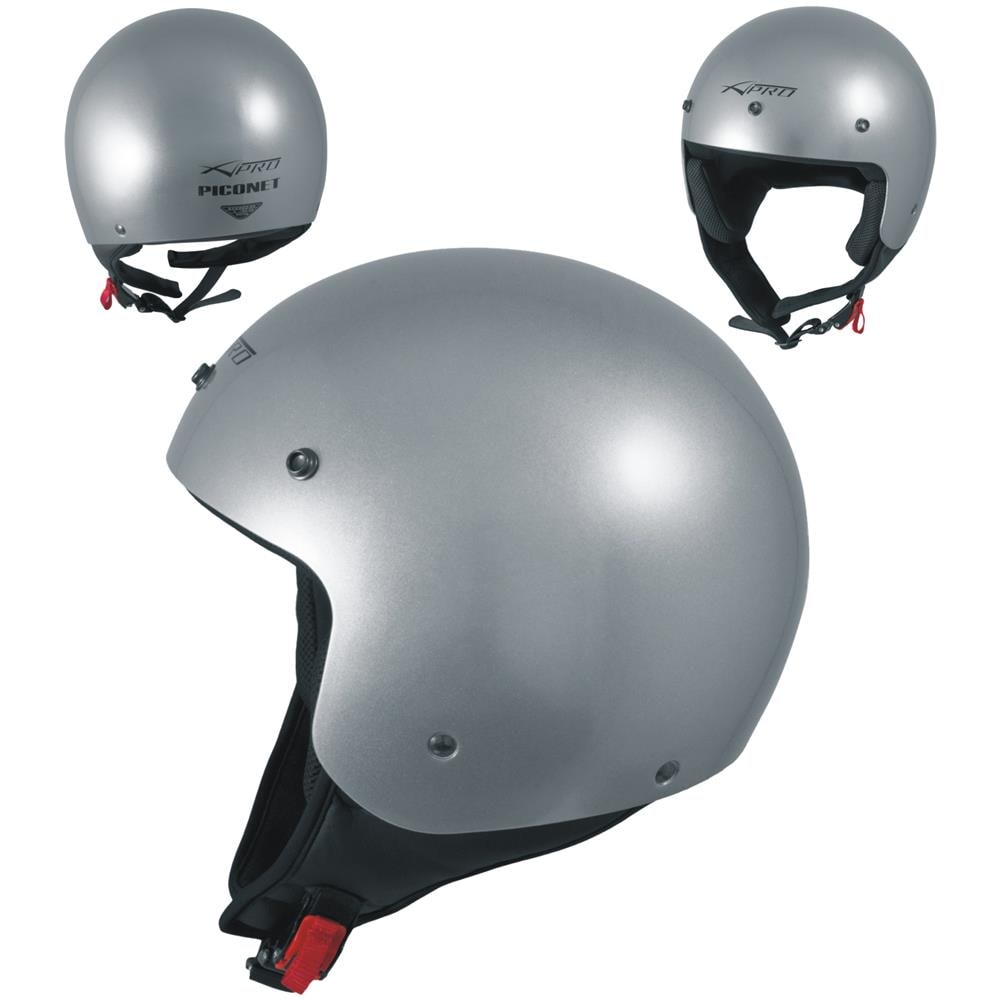 Piconet Casco Jet Frontino Moto Scooter Quad Custom Argento Ece 22-05 Taglia L - Foto 1