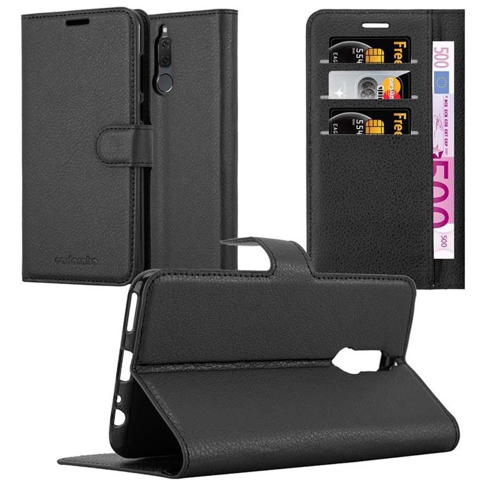 Custodia Compatibile Con Huawei Mate 10 Lite In Nero Carbone - Coperchio Protettiva Con Chiusura Magnetica, Funzione Stand E Tasca Per Le Carte - Foto 1