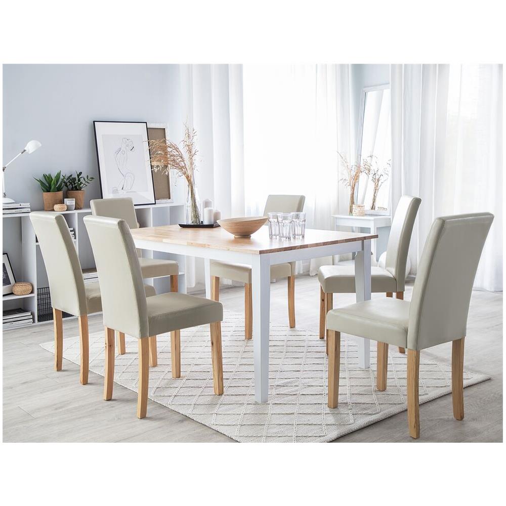 Set Di 2 Sedie Da Pranzo In Pelle Sintetica Beige Broadway - Foto 2