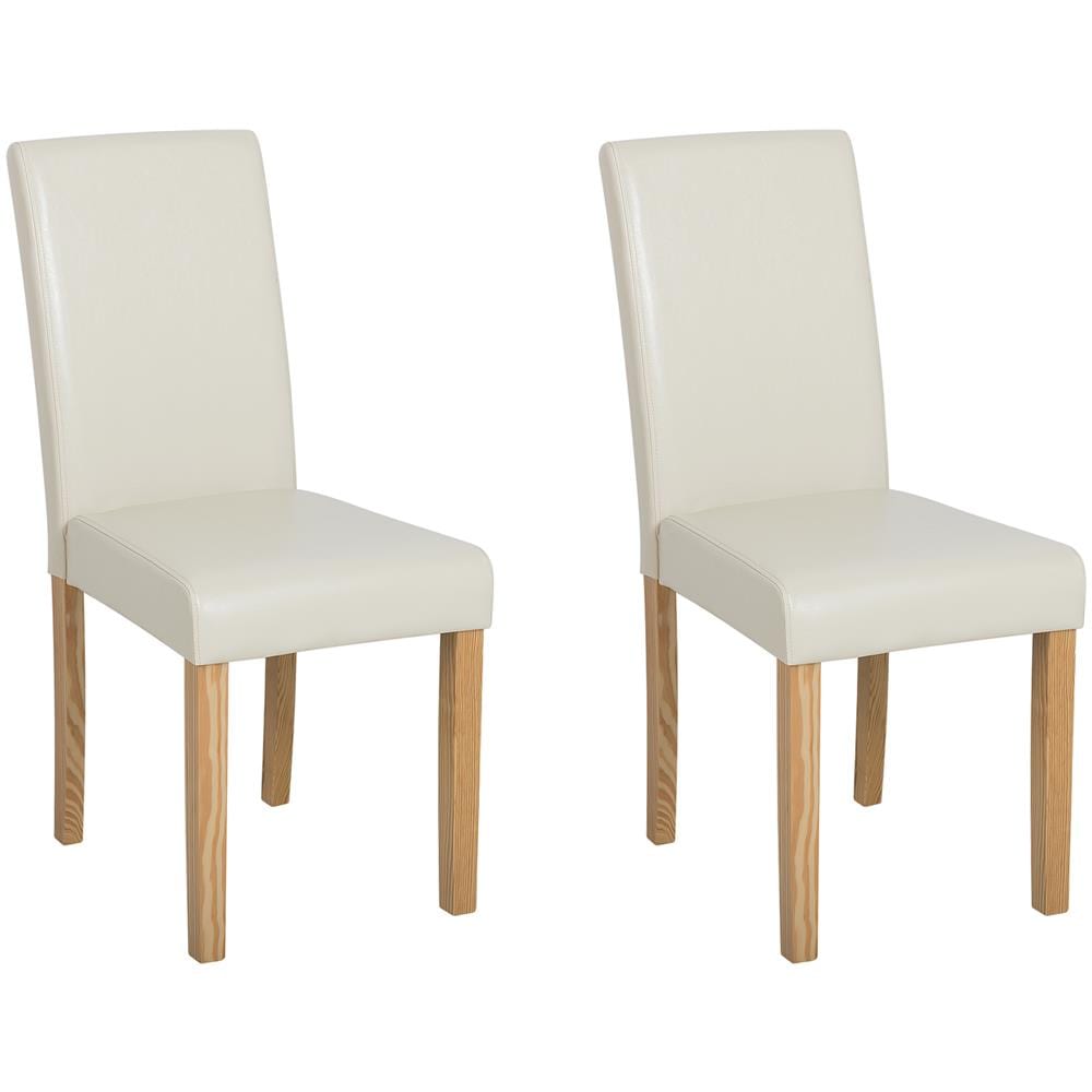 Set Di 2 Sedie Da Pranzo In Pelle Sintetica Beige Broadway - Foto 1