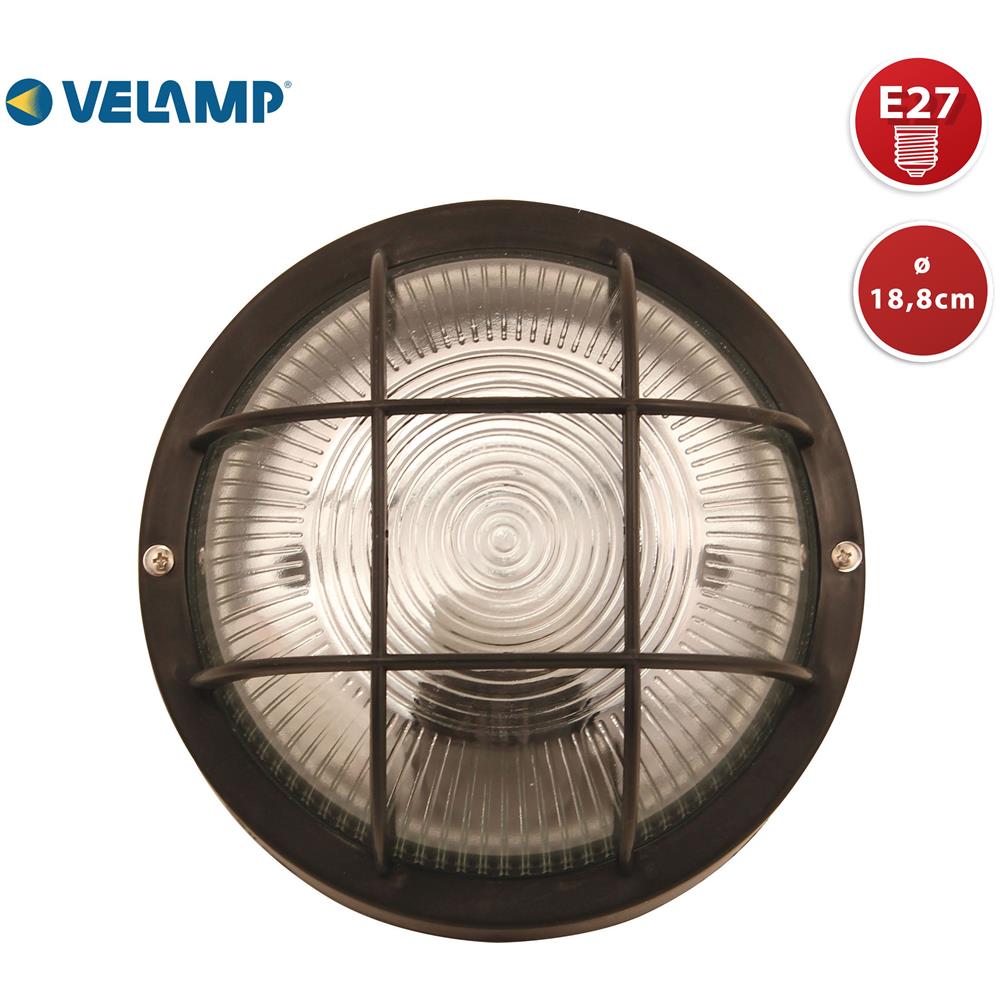 Applique Tonda In Plastica + Vetro E27 Max 60w Nero Bubble - Foto 1