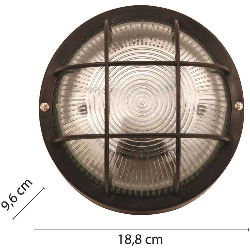 Applique Tonda In Plastica + Vetro E27 Max 60w Nero Bubble - Foto 2
