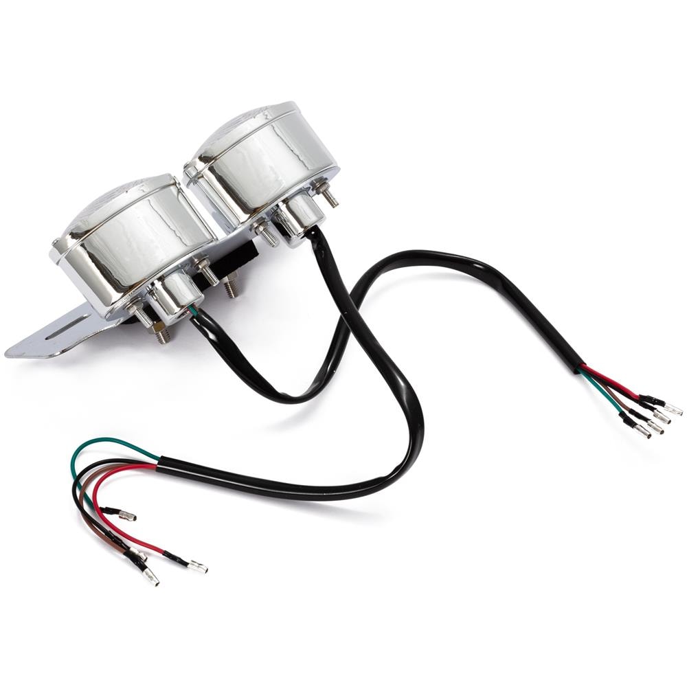 Fanale Porta Targa Metallo Posteriore Moto Omologato Luce Targa Stop Cromo - Foto 4
