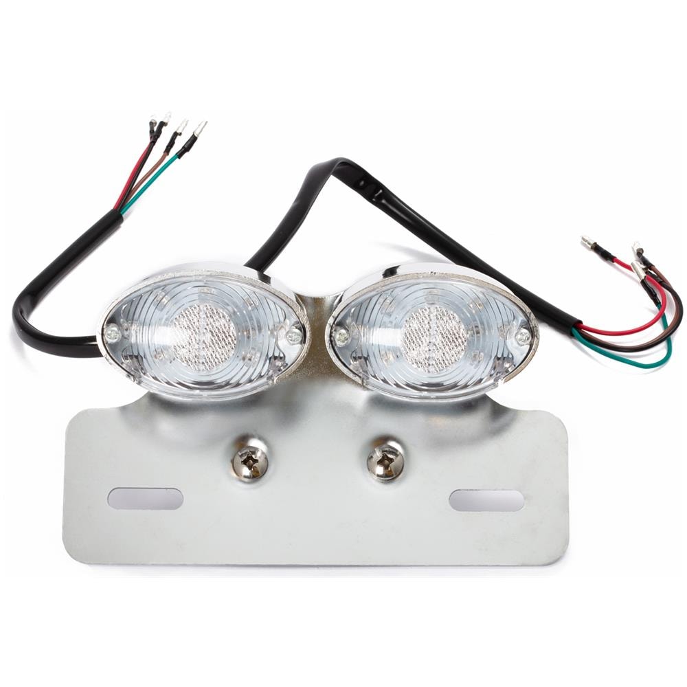 Fanale Porta Targa Metallo Posteriore Moto Omologato Luce Targa Stop Cromo - Foto 1