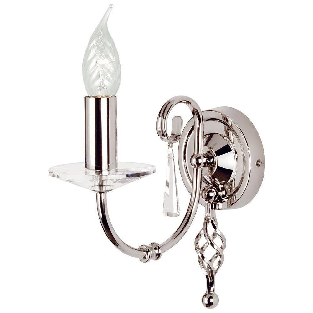 Applique Da Parete A 1 Candela Per Interni Nichel Lucido, E14 - Foto 1