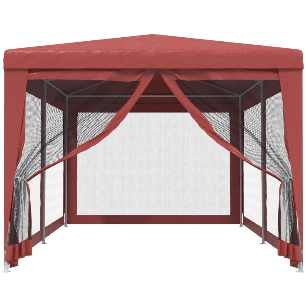 Tenda Per Feste Con 6 Pareti Laterali In Rete Rosso 3x6 M Hdpe - Foto 3