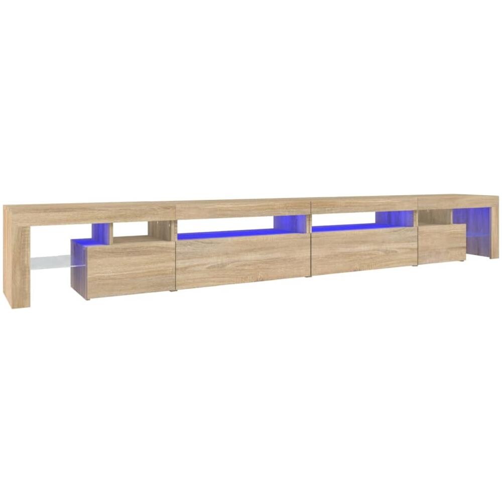 Mobile Porta Tv Con Luci Led Rovere Sonoma 290x36,5x40 Cm - Foto 2