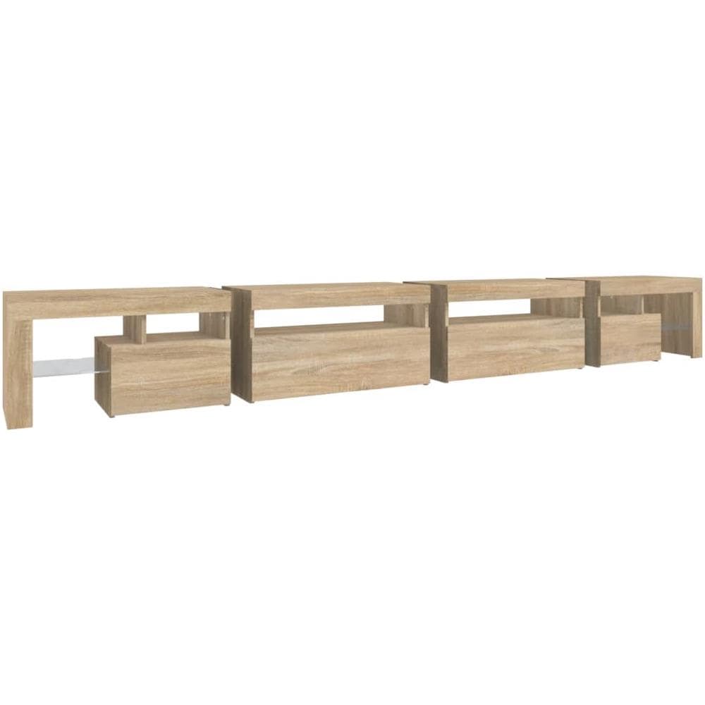 Mobile Porta Tv Con Luci Led Rovere Sonoma 290x36,5x40 Cm - Foto 8