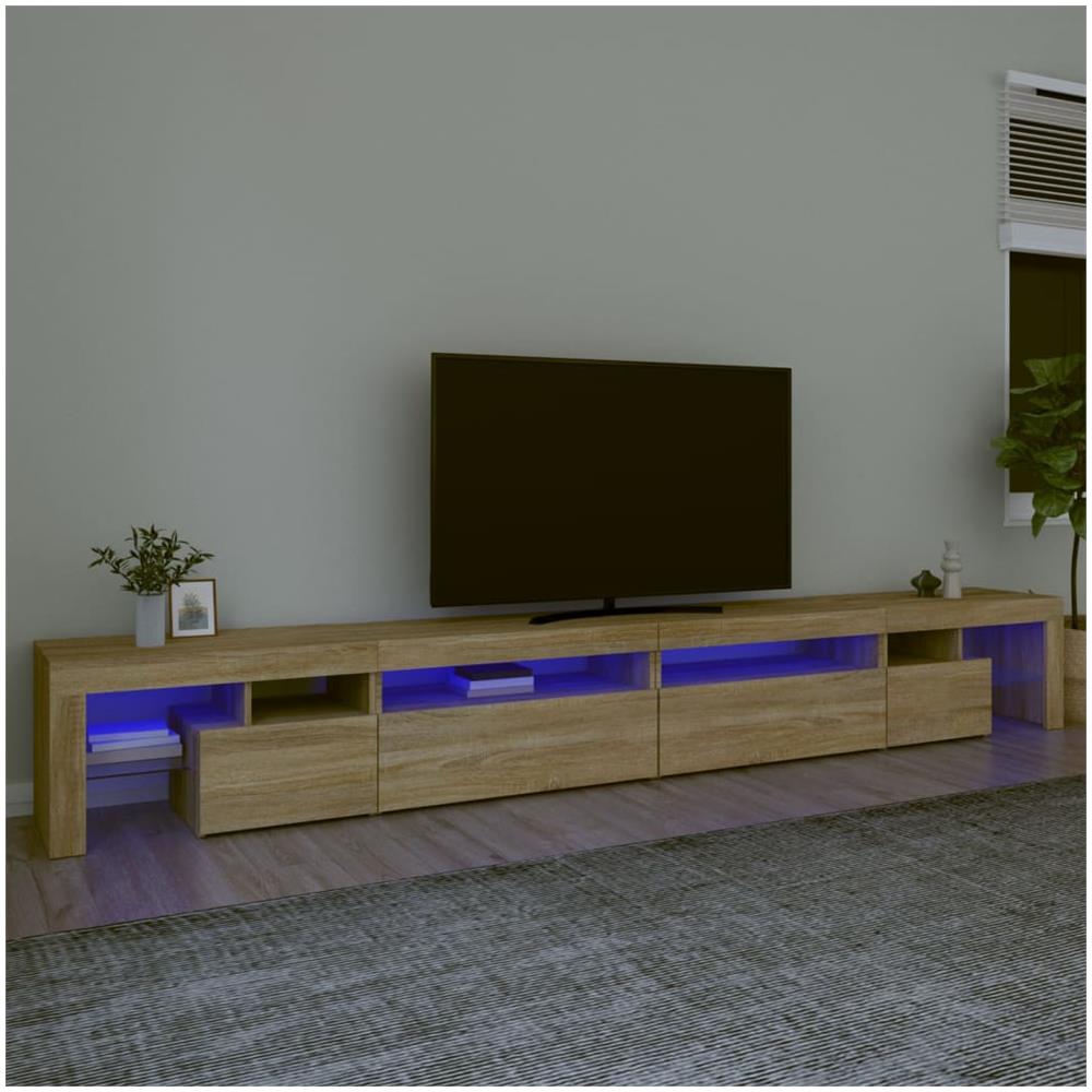 Mobile Porta Tv Con Luci Led Rovere Sonoma 290x36,5x40 Cm - Foto 1