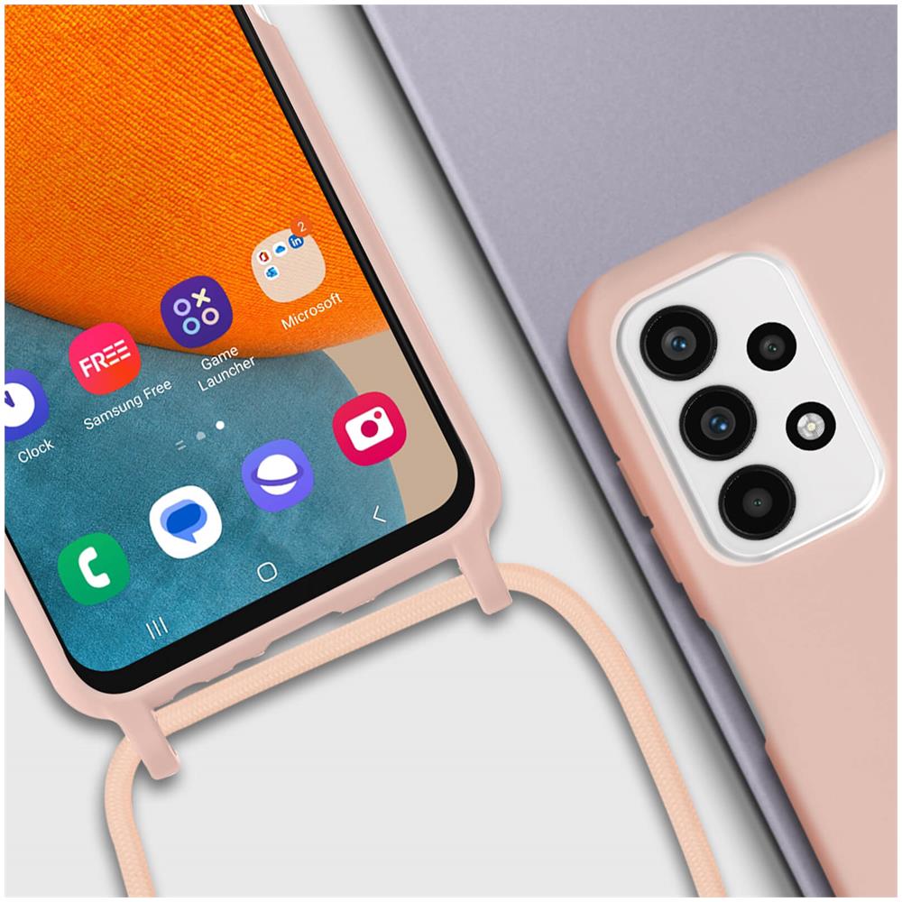 Cover Semirigida Per Samsung A23 5g / M23 5g Cordino Nylon 80 Cm Rose Gold - Foto 2