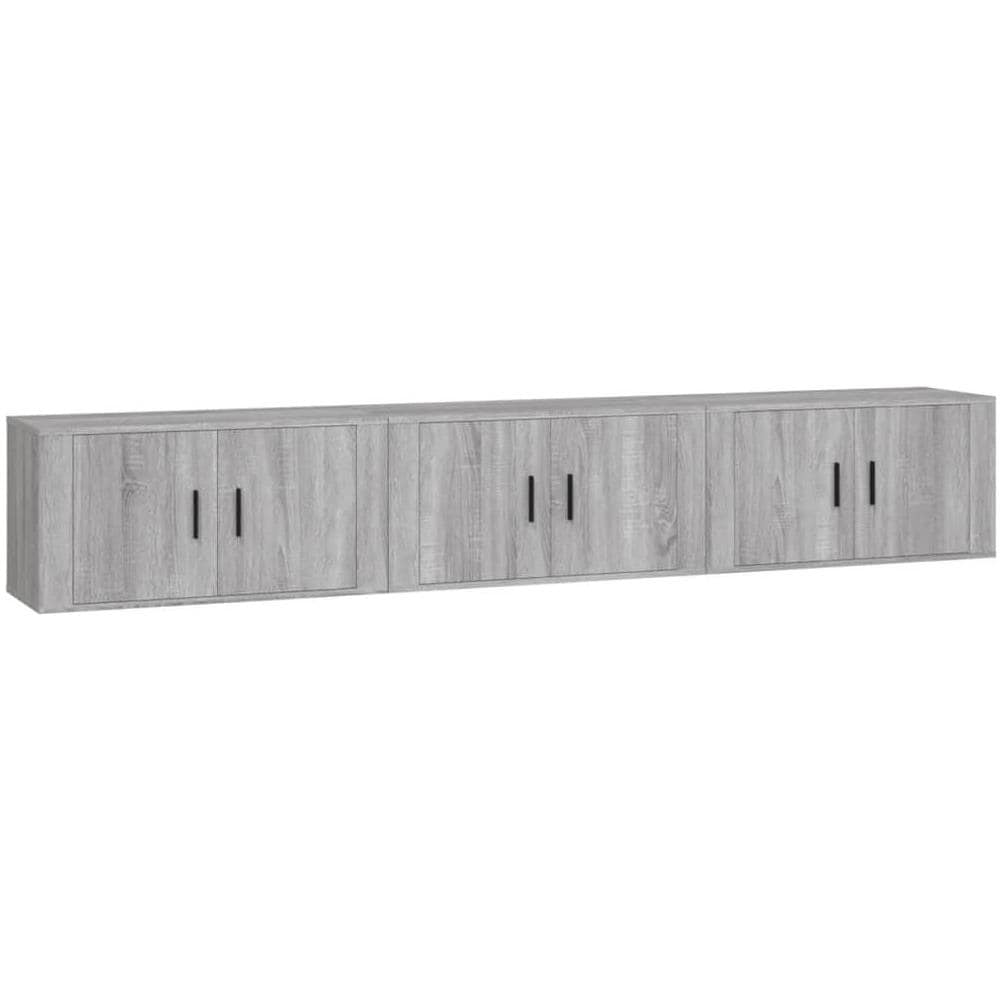 Mobili Porta Tv A Parete 3 Pz Grigio Sonoma 80x34,5x40 Cm - Foto 2