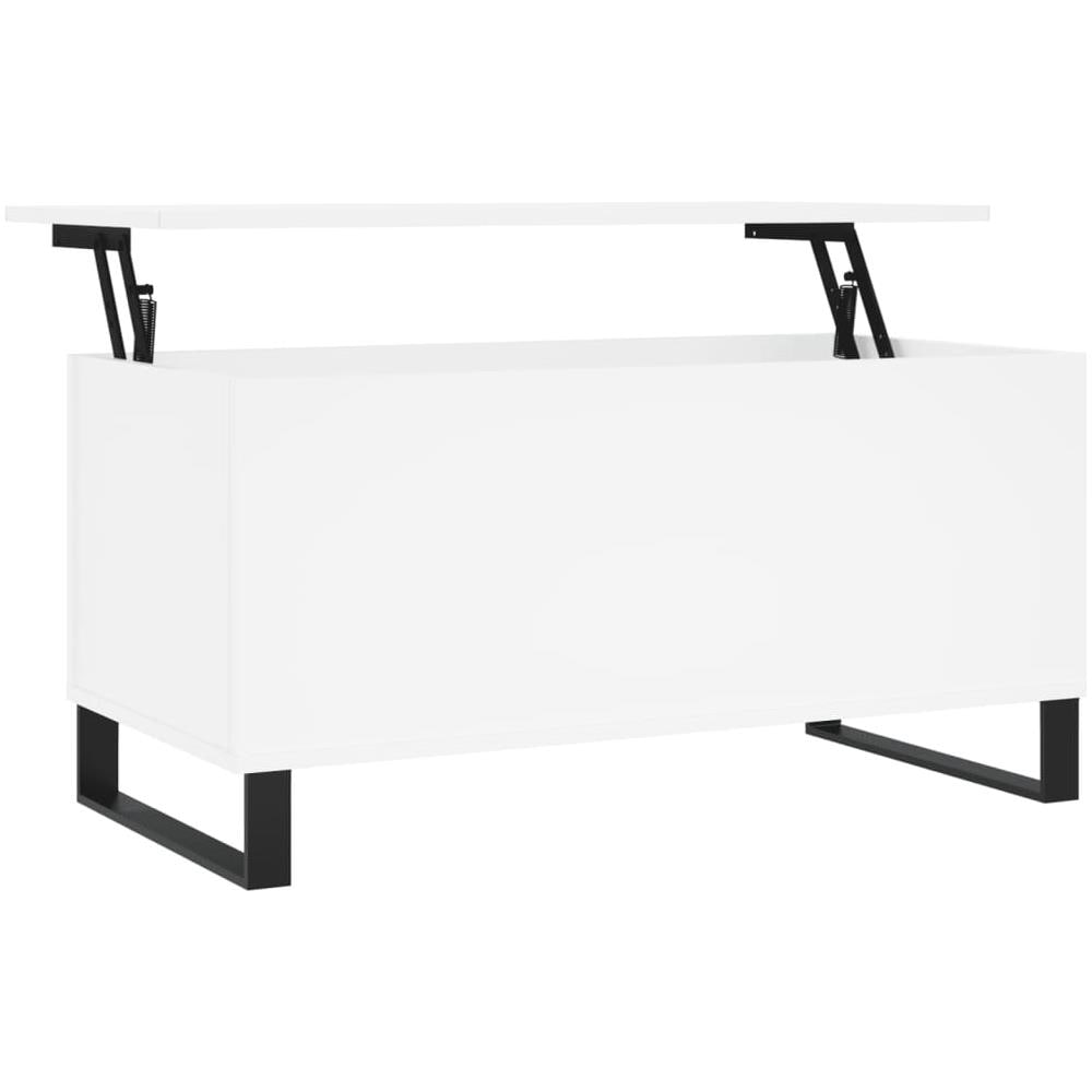 Tavolino Da Salotto Bianco 90x44,5x45 Cm In Legno Multistrato - Foto 2