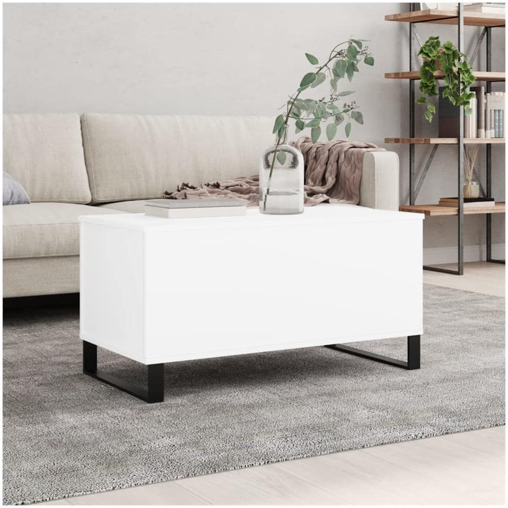 Tavolino Da Salotto Bianco 90x44,5x45 Cm In Legno Multistrato - Foto 1