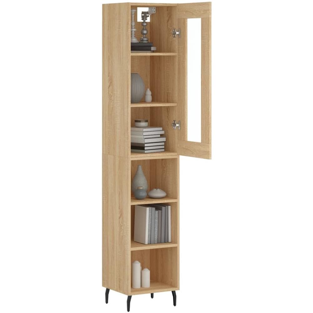 Credenza Rovere Sonoma 34,5x34x180 Cm In Legno Multistrato - Foto 3