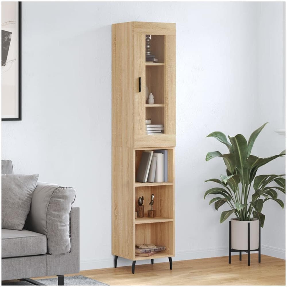 Credenza Rovere Sonoma 34,5x34x180 Cm In Legno Multistrato - Foto 1