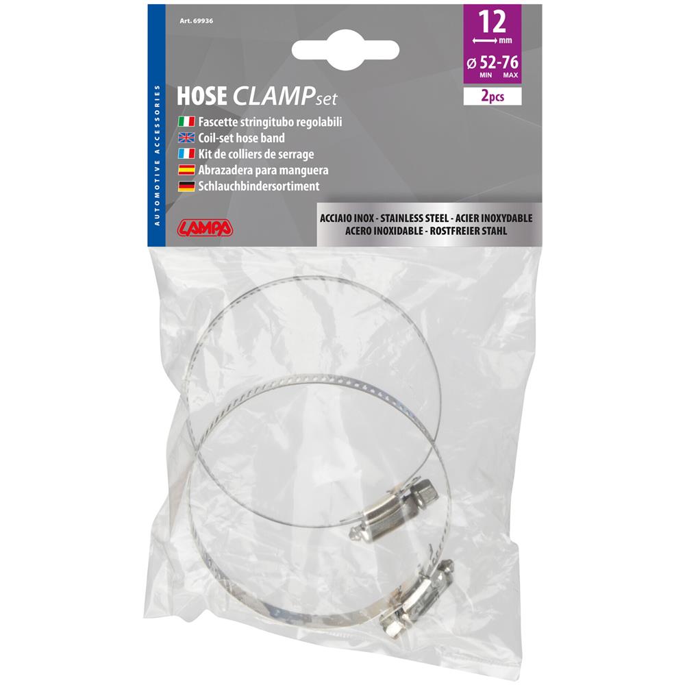 Fascette Stringitubo In Acciaio Inox - Set 2 Pz - ? 12 Mm - ? 52-76 Mm - Foto 2