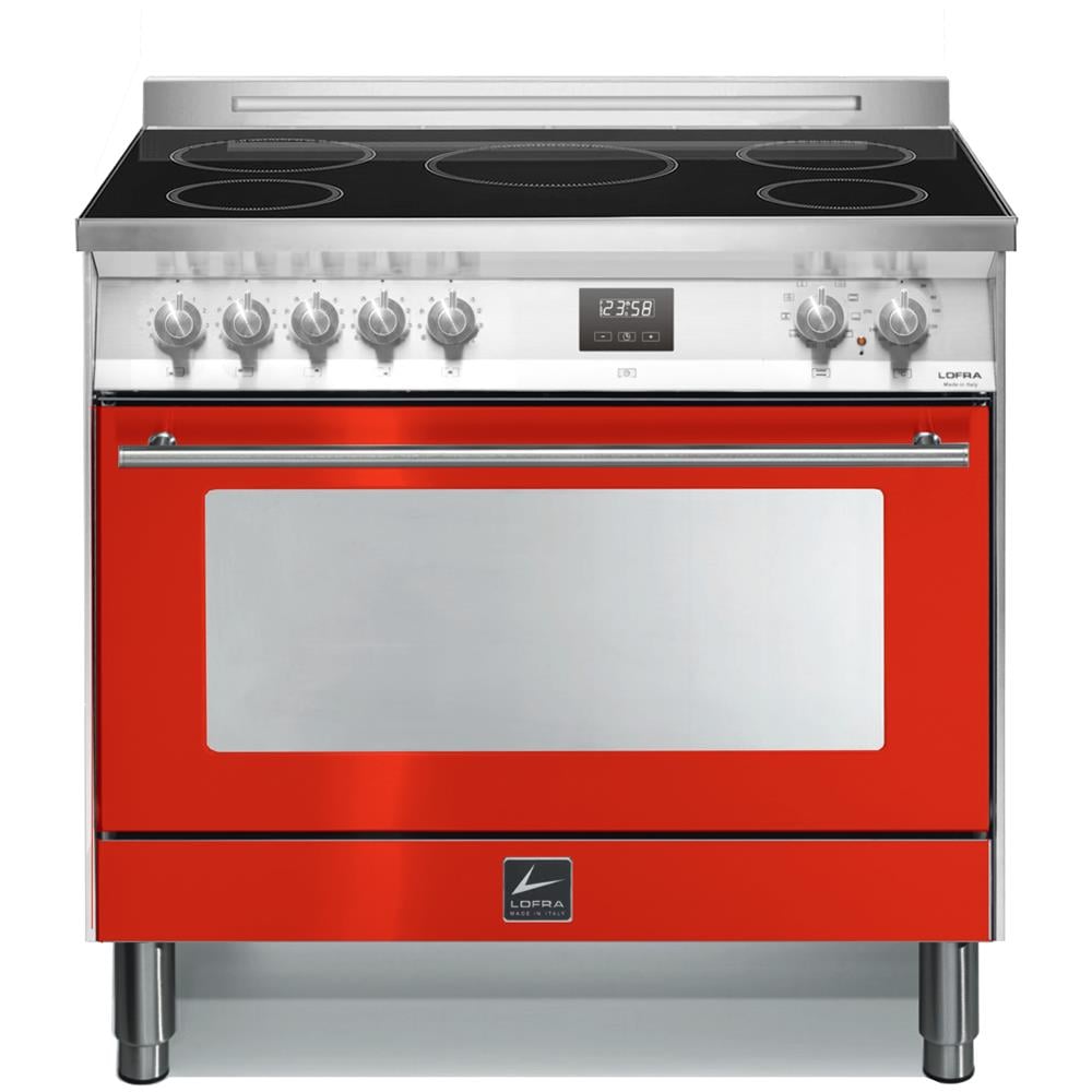 Cucina Elettrica PRG96WMFT / 5I 5 Fuochi a Gas Forno Elettrico Multifunzione Ventilato Classe A Dimensioni 90 cm Colore Rosso - Foto 1