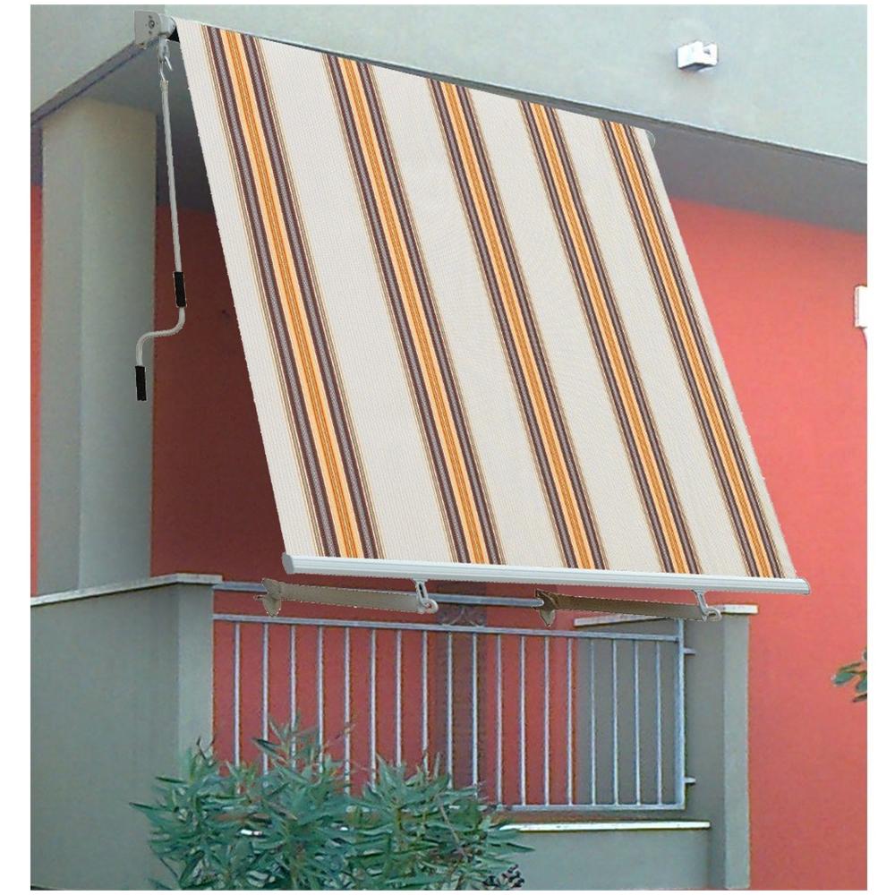 Tenda da Sole a Caduta con Bracci Fantasia a righe Beige - Foto 2