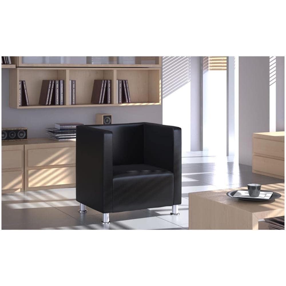 Poltrona Design Moderno in Pelle Nera - Foto 2