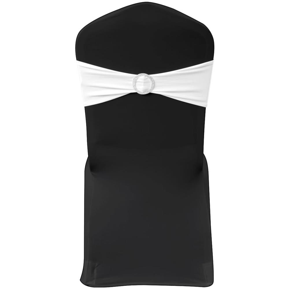 Fascia Elasticizzata Bianca Decorativa Sedia Con Fibbia Diamante 25 Pz - Foto 2