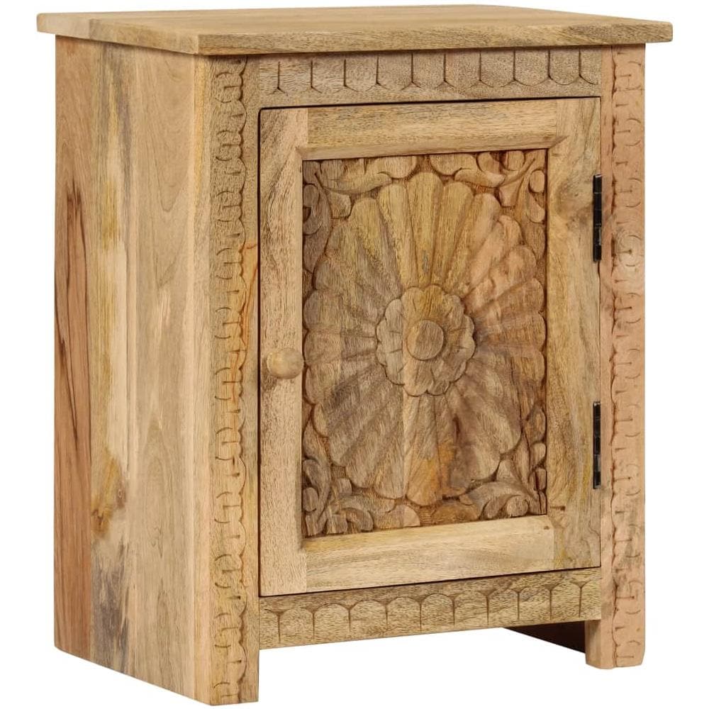 Comodino in Legno Massello di Mango 40x30x50 cm - Foto 1