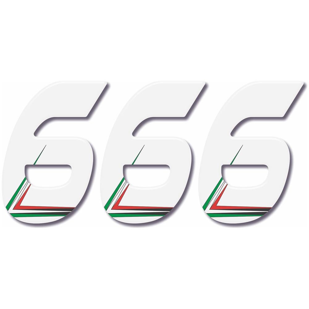Numero Resinato 3 Pz Adesivi Resinati Numero Sei Nero