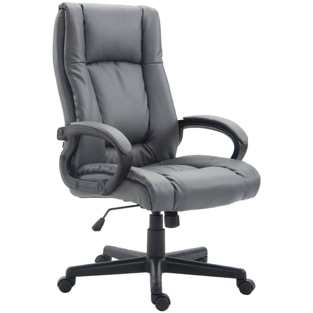 Sedia Ufficio Sparta XL in Similpelle I Poltrona Direttore Ergonomica Oscillante I Sedia Girevole con Braccioli I Carico Max 140KG Grigio - Foto 1