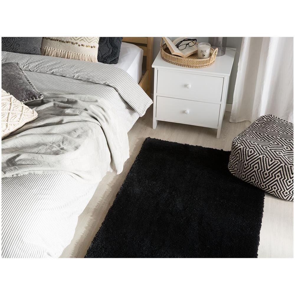 Tappeto Shaggy Nero 80 X 150 Cm Evren - Foto 2