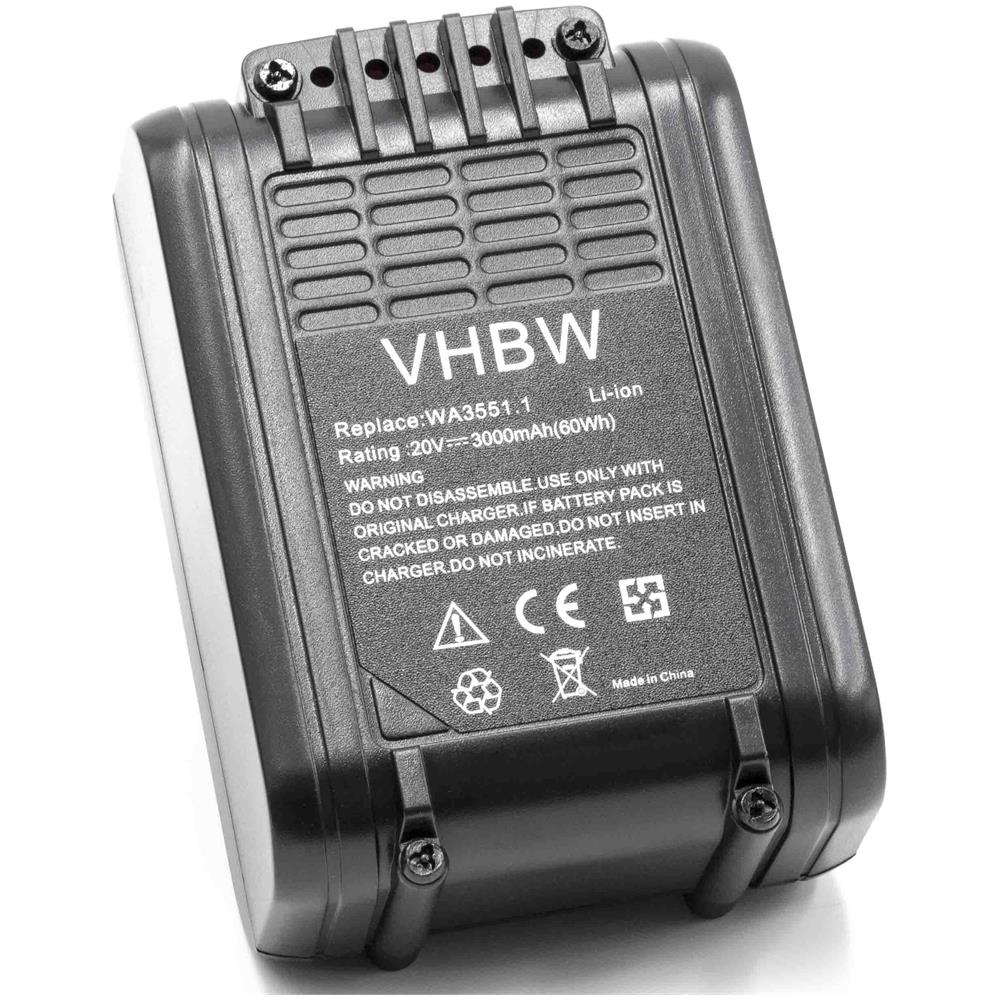 VHBW Batteria Compatibile Con Worx Wg163e. 1 Wg163e. 2 Wg184e Wg547e Wg547e. 1 Wg584e Wg778 Wg801e Wg894 Wx027 3000mah 20v Li ion ePRICE
