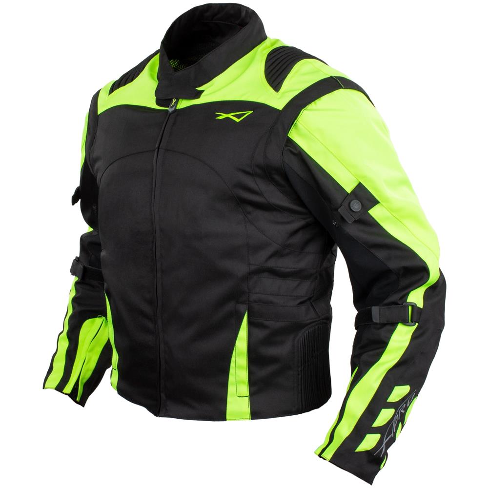 Giacca Moto Tessuto Cordura Manica Staccabile Racing Sport Touring Fluo Xxl - Foto 5