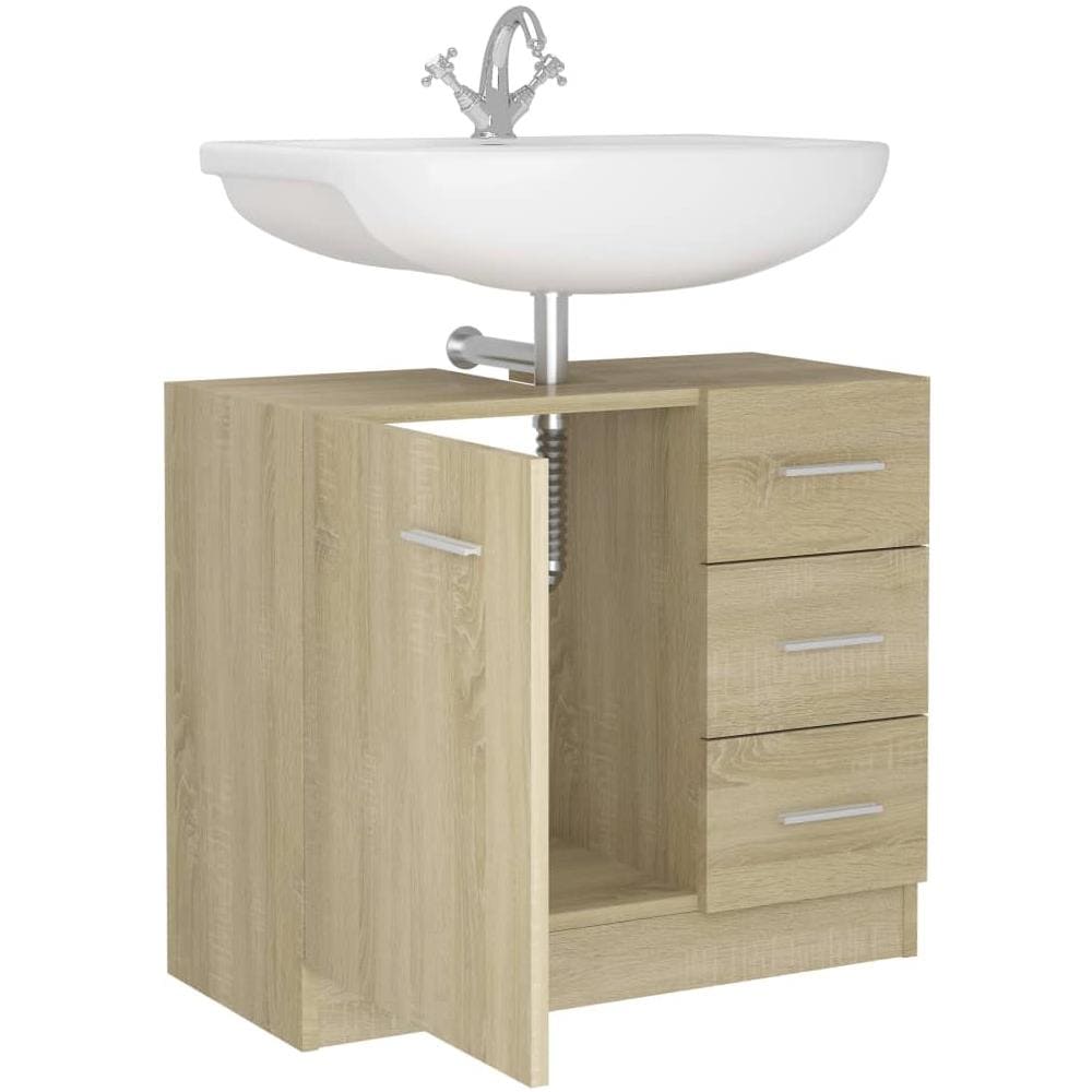 Mobile Sottolavabo Rovere Sonoma 63x30x54 cm Legno Multistrato - Foto 8