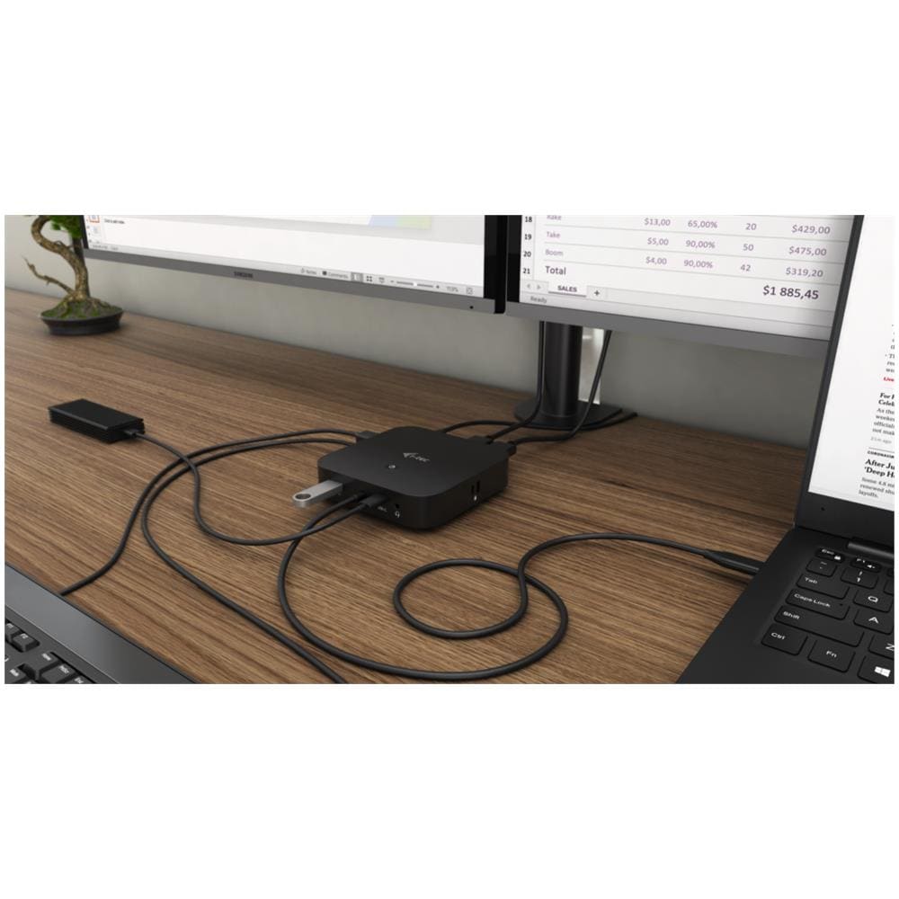 Docking Station Universale 4K per Laptop 2x USB-C 3.2 / HDMI / DisplayPort Nero + Power Delivery 65W + Caricabatterie Universale 77 W - Foto 8