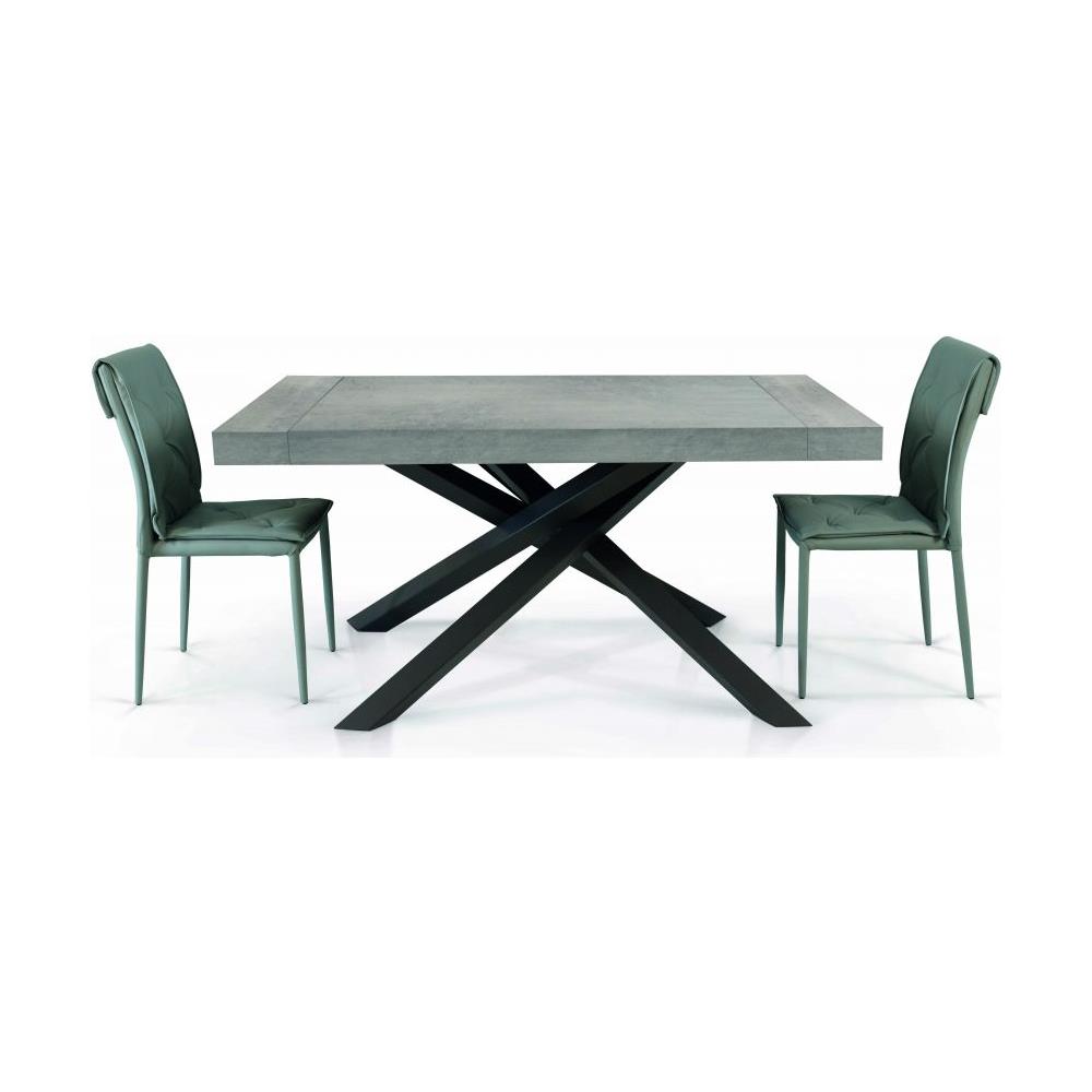 Tavolo In Legno Nobilitato Finitura Beton Allungabile 160x90 Cm - 260x90 Cm (gambe Incrociate)  - Foto 1