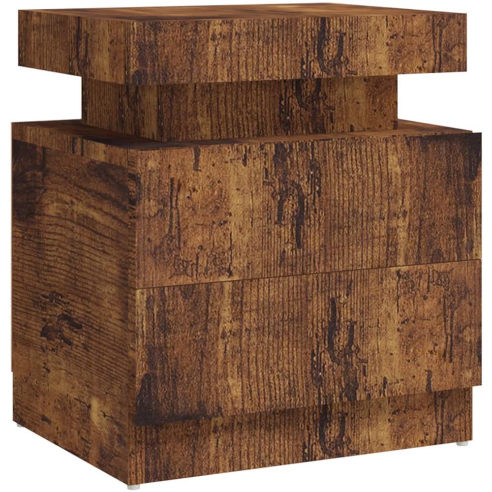 Comodino Rovere Fumo 45x35x52 cm in Legno Multistrato - Foto 1