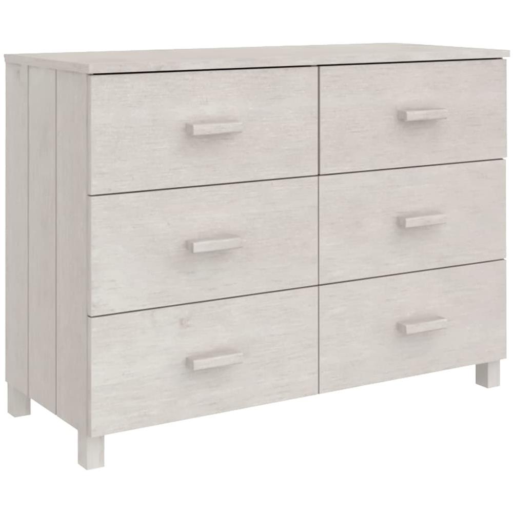 Credenza Bianca 113x40x80 Cm In Legno Massello Di Pino - Foto 2