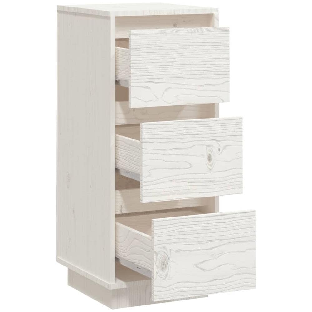 Credenza Bianca 32x34x75 Cm In Legno Massello Di Pino - Foto 2