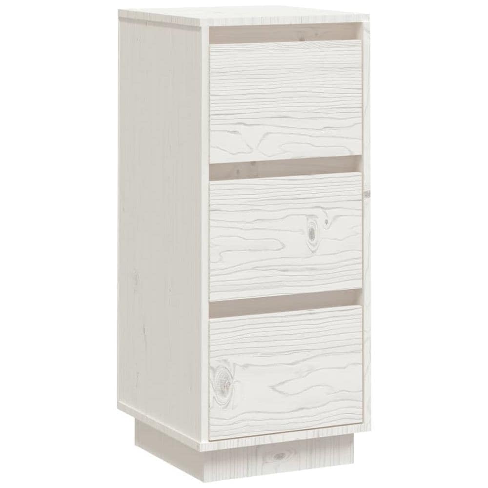 Credenza Bianca 32x34x75 Cm In Legno Massello Di Pino - Foto 1