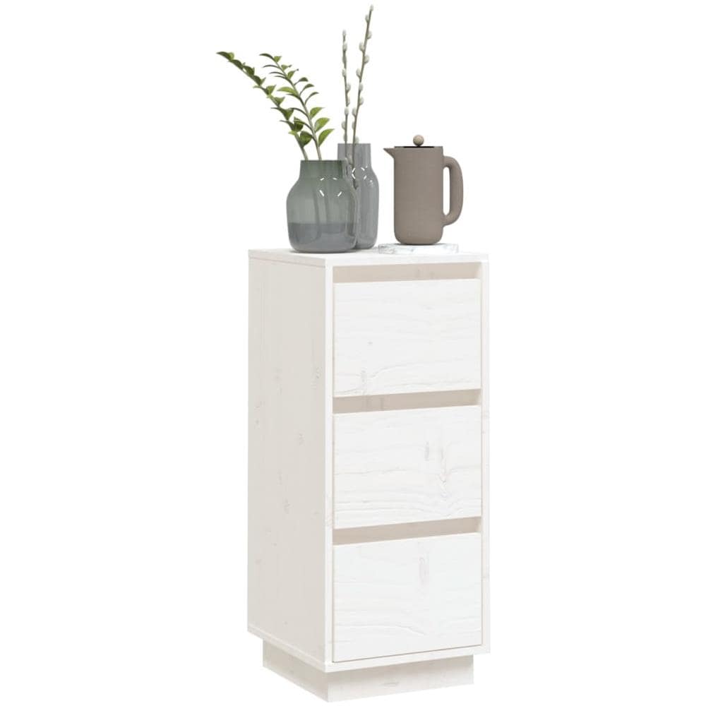 Credenza Bianca 32x34x75 Cm In Legno Massello Di Pino - Foto 8