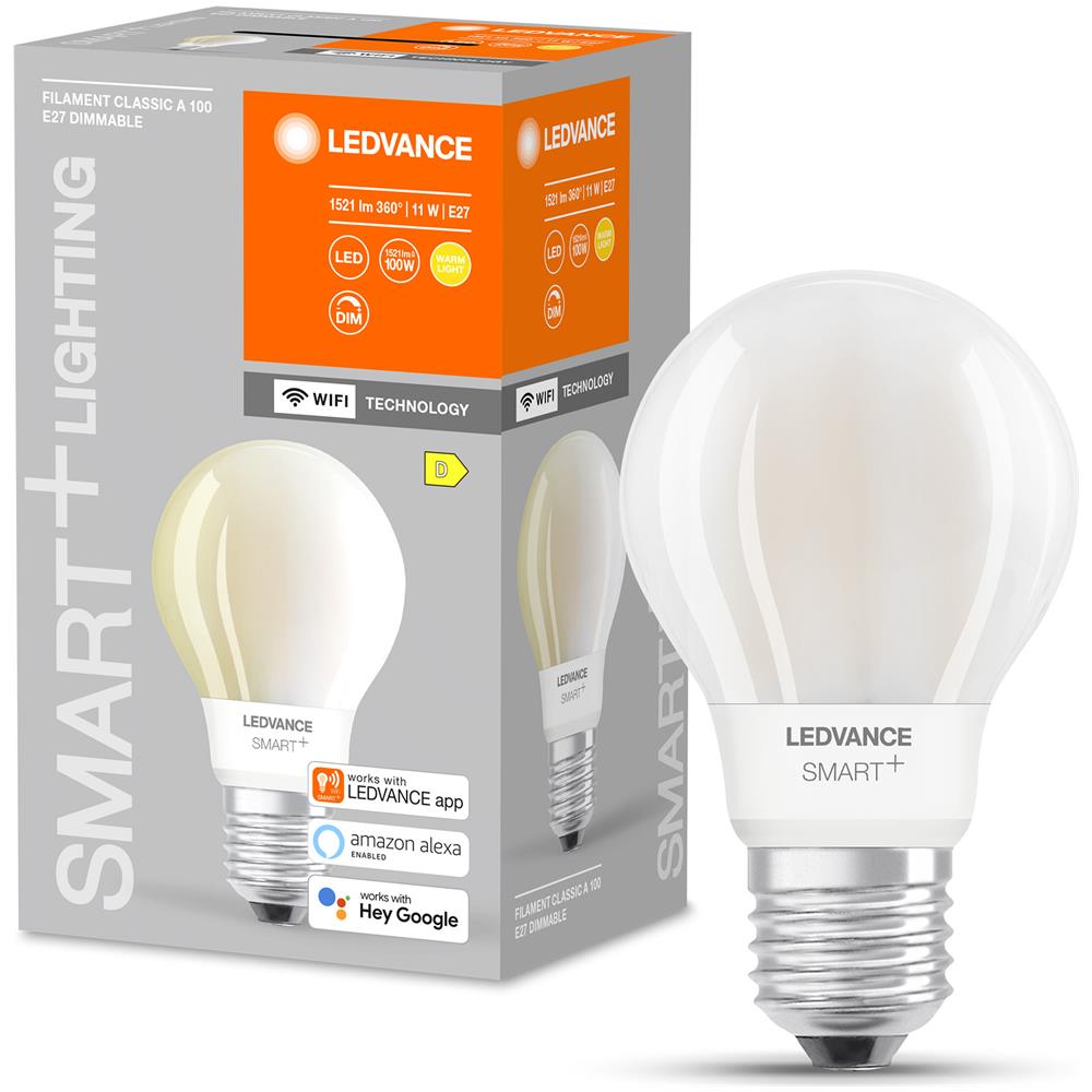 Ledvance Lampadina A Filamento Classica Con Tecnologia Wifi, 11w, Bianco Caldo, E27, Confezione Da 1 - Foto 2