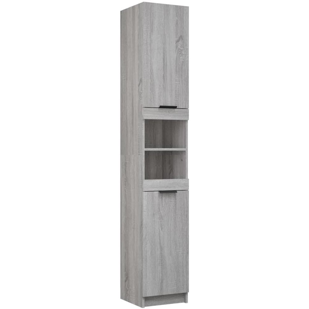 Armadietto Bagno Grigio Sonoma 32x34x188,5 cm Legno Multistrato - Foto 2