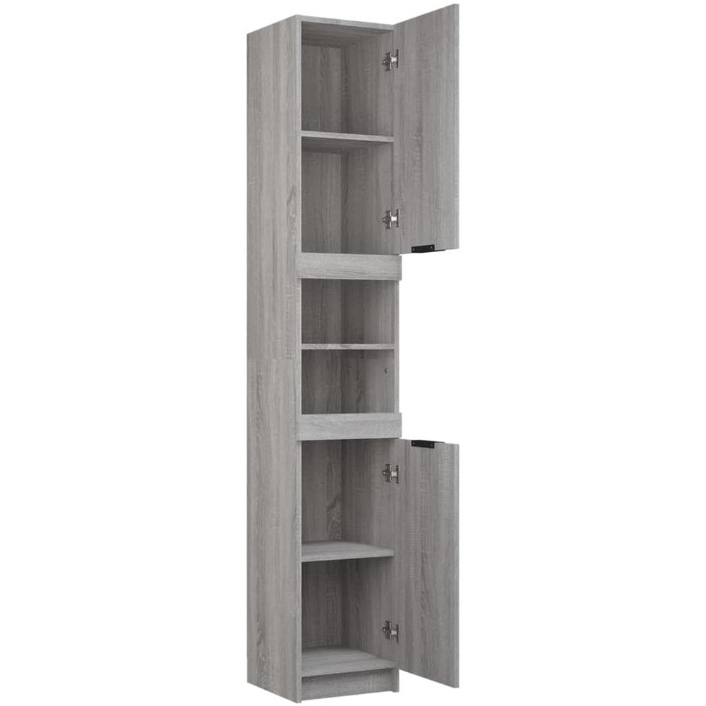 Armadietto Bagno Grigio Sonoma 32x34x188,5 cm Legno Multistrato - Foto 8